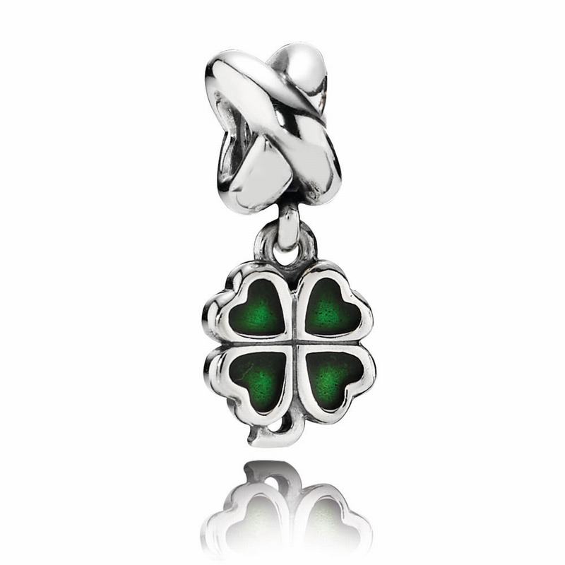 Pandora Four-Leaf Clover Dangle Charm Silver Egypt LA8645230